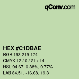 Farbcode: HEX #C1DBAE | qconv.com