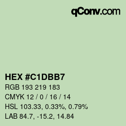 カラーコード: HEX #C1DBB7 | qconv.com