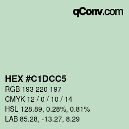 カラーコード: HEX #C1DCC5 | qconv.com