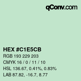 Farbcode: HEX #C1E5CB | qconv.com