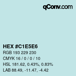 カラーコード: HEX #C1E5E6 | qconv.com