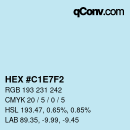 颜色代码: HEX #C1E7F2 | qconv.com