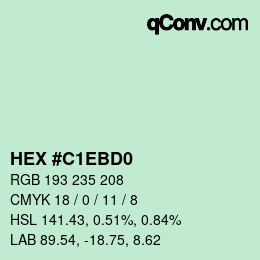 Color code: HEX #C1EBD0 | qconv.com