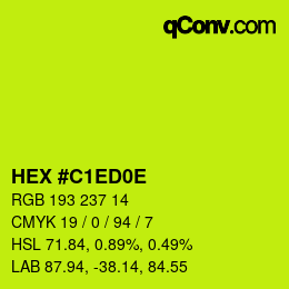 Color code: HEX #C1ED0E | qconv.com