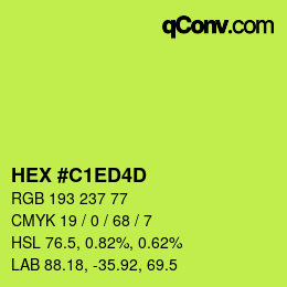 カラーコード: HEX #C1ED4D | qconv.com