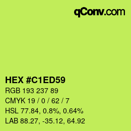 Color code: HEX #C1ED59 | qconv.com