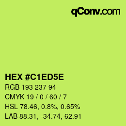カラーコード: HEX #C1ED5E | qconv.com