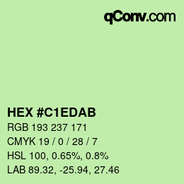 カラーコード: HEX #C1EDAB | qconv.com