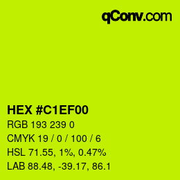 Color code: HEX #C1EF00 | qconv.com