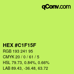Color code: HEX #C1F15F | qconv.com