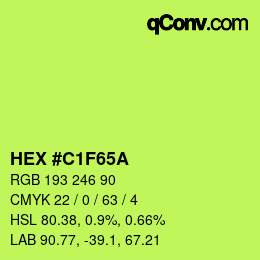 Color code: HEX #C1F65A | qconv.com