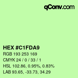 Color code: HEX #C1FDA9 | qconv.com