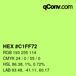 Farbcode: HEX #C1FF72 | qconv.com