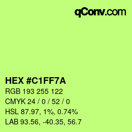 Farbcode: HEX #C1FF7A | qconv.com