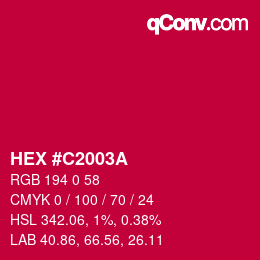 Color code: HEX #C2003A | qconv.com