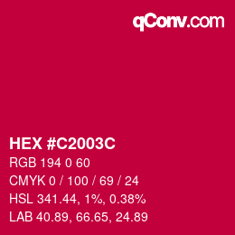 Color code: HEX #C2003C | qconv.com