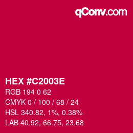 Color code: HEX #C2003E | qconv.com