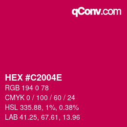 Color code: HEX #C2004E | qconv.com