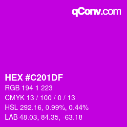 Color code: HEX #C201DF | qconv.com