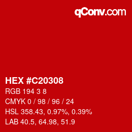Color code: HEX #C20308 | qconv.com
