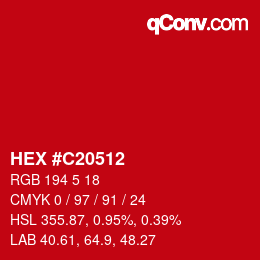 Color code: HEX #C20512 | qconv.com