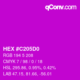 Color code: HEX #C205D0 | qconv.com