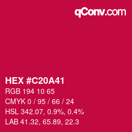 Color code: HEX #C20A41 | qconv.com