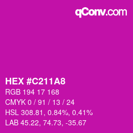 Color code: HEX #C211A8 | qconv.com
