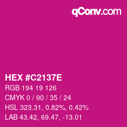 Color code: HEX #C2137E | qconv.com