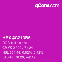 カラーコード: HEX #C213B5 | qconv.com