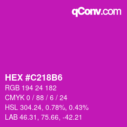 カラーコード: HEX #C218B6 | qconv.com