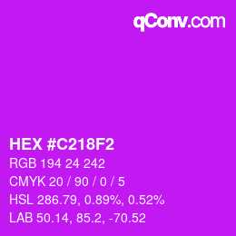 颜色代码: HEX #C218F2 | qconv.com