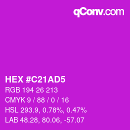 Color code: HEX #C21AD5 | qconv.com