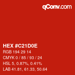 Color code: HEX #C21D0E | qconv.com