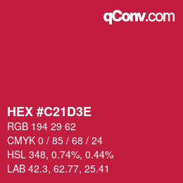 Color code: HEX #C21D3E | qconv.com