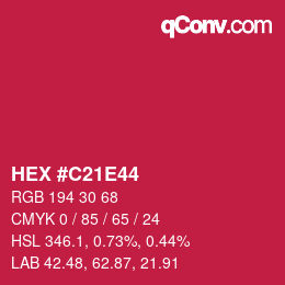 カラーコード: HEX #C21E44 | qconv.com