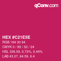 Código de color: HEX #C21E5E | qconv.com