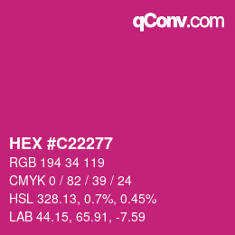 カラーコード: HEX #C22277 | qconv.com