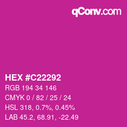 カラーコード: HEX #C22292 | qconv.com