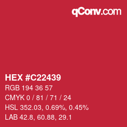 Color code: HEX #C22439 | qconv.com