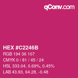 Color code: HEX #C2246B | qconv.com