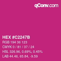 颜色代码: HEX #C2247B | qconv.com