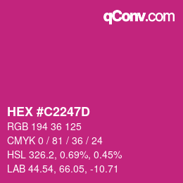 颜色代码: HEX #C2247D | qconv.com
