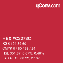 Color code: HEX #C2273C | qconv.com