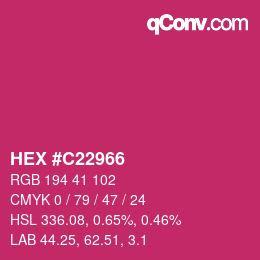 Color code: HEX #C22966 | qconv.com