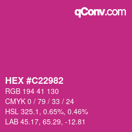 Color code: HEX #C22982 | qconv.com