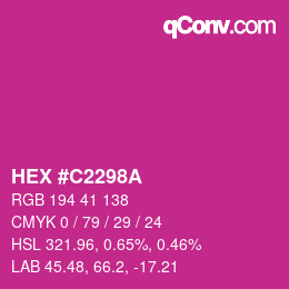 Color code: HEX #C2298A | qconv.com