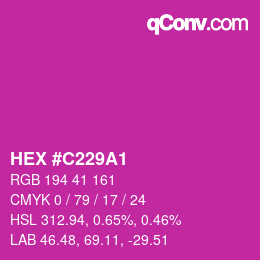 Color code: HEX #C229A1 | qconv.com