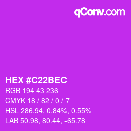 カラーコード: HEX #C22BEC | qconv.com