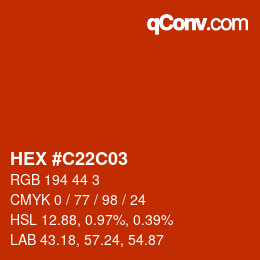 Color code: HEX #C22C03 | qconv.com
